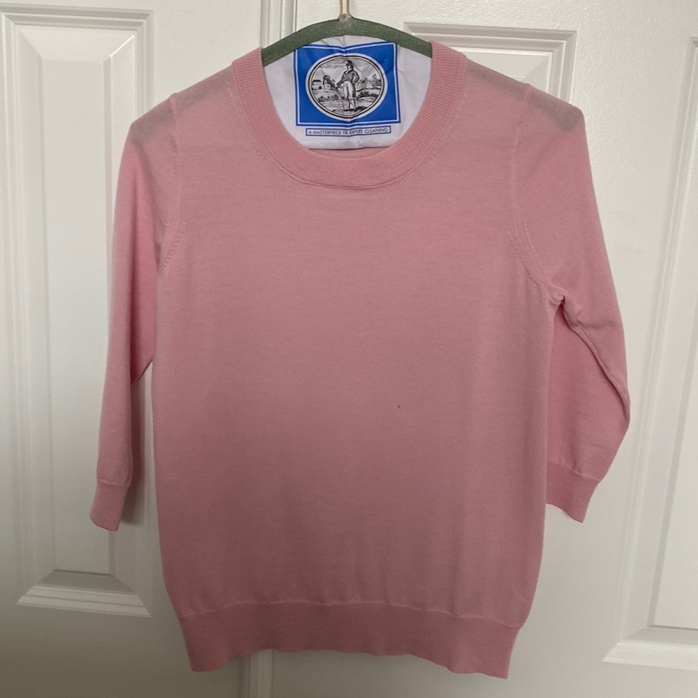 J. Crew Pink 3/4 Sleeve Sweater